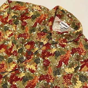 Camisa Breckenridge para mujer XL ligera de pana manga larga con botones hojas de otoño - Imagen 1 de 11