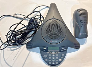 Polycom SoundStation 2 Conference Phone & Wall Module 2201-16020-601 Working - Picture 1 of 12