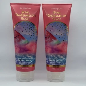 BATH AND BODY WORKS PINK WATERMELON BLAST BODY CREAM 8 FL OZ (SET OF 2) - Picture 1 of 2
