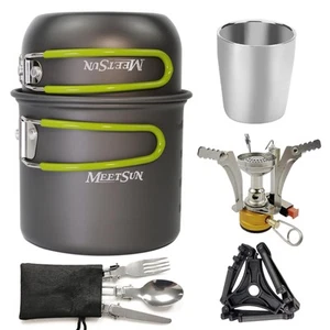 Portable Backpacking Cookware Set,Ultralight Aluminum Camp Cooking Set with D... - Picture 1 of 9