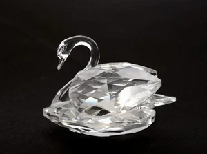 Vintage Swarovski Crystal 3 Inch Swan Figure Figurine Marked Logo - Picture 1 of 10