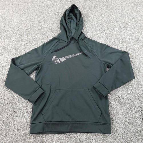 VETEMENTS Nike Felpa con Cappuccio Uomo M Verde Centro Swoosh Pullover Maglione Felpa Palestra Atletica