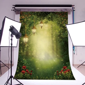 5x7ft Fairytale Magic Forest Lanterns Vinyl Backdrop Studio Photo Background LB - Picture 1 of 10