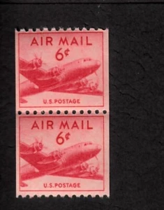 1949 6c DC-4 Skymaster, coil pair U.S. Air Mail Scott C41 MNH F/VF - Picture 1 of 1