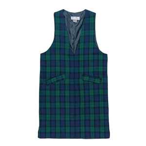 Vintage Dress Womens Medium Petite Plaid Tartan Blackwatch Wool Blend V Neck - Bild 1 von 12