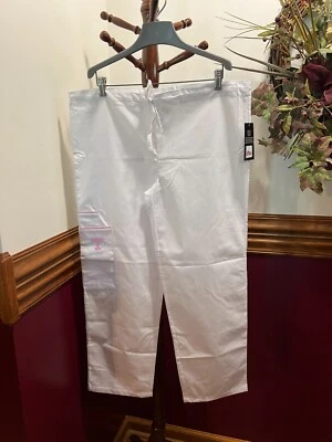 * Dudz Scrub 3-pkt drawstring-waist Scrub Pants White  Pink T Vols Tennessee M - Image 1 of 4