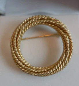 DESIGNER SIGNIERTE KRAMER OF NEW YORK INFINITY KREIS BROSCHE ANSTECKNADEL ca. 1 3/4" rd  - Bild 1 von 4