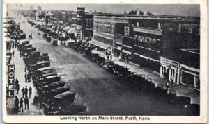 MAIN Street Scene PRATT, Kansas KS c1926 - Postcard - Picture 1 of 2