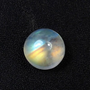 Rainbow Moonstone Fire Gemstone Ring Jewelry Making Cabochon Round Shape 3.90 Ct - Picture 1 of 3