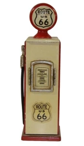 Retro Tanksäule Schrank creme rot - Höhe 61 cm Zapfsäule Route 66 Regal aus Holz - Bild 1 von 2