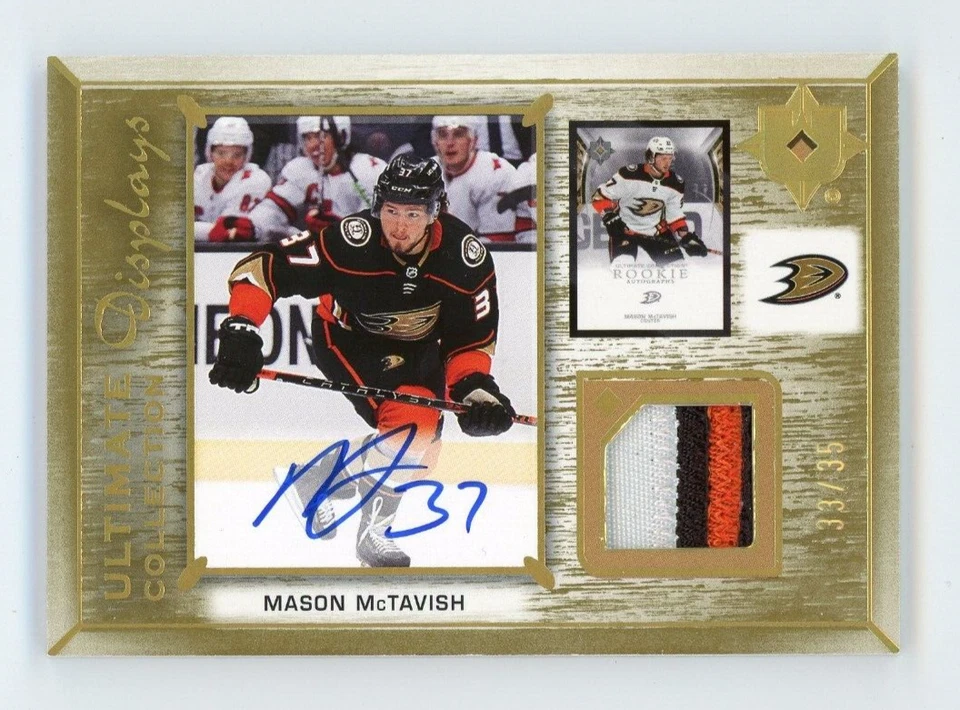 2021 Upper Deck Ultimate Mason McTavish Auto RC /35 Rookie Autograph Displays SP - Image 1 of 2