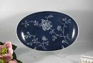 Thomas Finlandia blau - Platte oval gewölbt 23 x 16 cm. Blumen Dekor - Bild 1 von 4