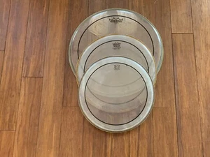 Tom Drum Head Set x 3 - Remo Pinstripe Clear - 16" 13" 12" - #1 - Free P&P ! - Picture 1 of 19