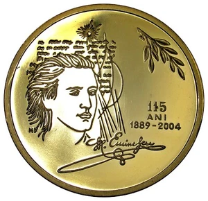 Romania 2004 medal Eminescu exhibition national numismatic society 50mm 45gr - Picture 1 of 2