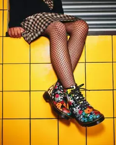 Dr. Martens 1460 8 Eyelet Floral Mash Up Ankle Leather Boots UK 4 / UK 5 - Picture 1 of 10