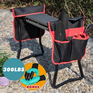 Folding Garden Kneeler Bench Stool EVA Pad Seat w/Gloves+Two Extra Thicken Pouch - Picture 1 of 21