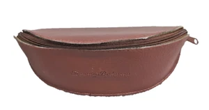 Tommy Bahama Sunglasses Case Brown Soft Pebble Faux Leather Eyeglasses Zip - Picture 1 of 8