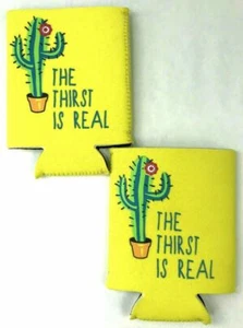 2X Thirst is Real Funny Coozie Cerveza Koozie Abrazador de Soda o Enfriador de Bebidas de Botella - Imagen 1 de 3
