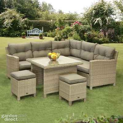 Sarasota Rattan Garden Wicker Dining Set 2,4,6,7 Seat Wicker Sofa Set - Image 1 of 4