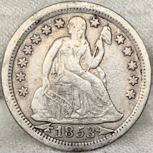 1853 10C Seated Liberty Dime ||| Great Looking, Early US Type Coin! - Bild 1 von 2