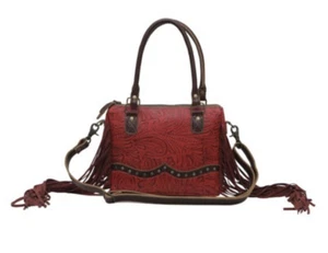 Myra Blood currant Concealed Bag leather with fringe hoster included - Picture 1 of 7