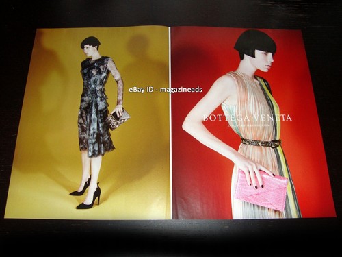 BOTTEGA VENETA 2 pagine STAMPA ANNUNCIO autunno 2014 EDIE CAMPBELL gambe donna caviglie piedi