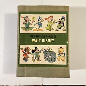 The Wonderful Worlds of Walt Disney Box Set 1965 Grolier Press 4 Book Set