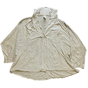 We The Free Shirt Womens Large Tunic Dolman Sleeve V-Neck Heathered Oversized - Picture 1 of 8
