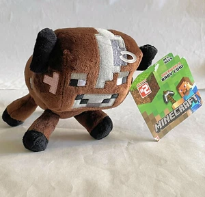 NUEVO Minecraft Overworld Brown Cow 7" Muñeco de Peluche Bolsa de Frijoles Juguete con Licencia Serie 2 - Imagen 1 de 5
