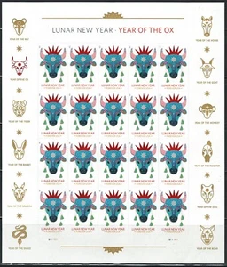 Mint US Year of the Ox Pane of 20 Forever Stamps Scott# 5556 (MNH) - Picture 1 of 1