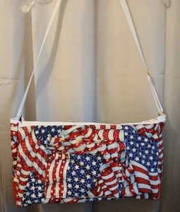 Nuova borsa a tracolla Patriotic Stars & Stripes USA Sling borsa a tracolla grande 18x9x - Foto 1 di 14