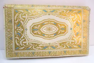 Portafoglio pochette vintage fiorentino in rilievo oro dorato pelle Italia - Foto 1 di 4