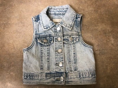 Cherokee Girl's Blue Denim Vest With Chest Pockets.  Size XS (4/5) - Image 1 of 2