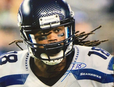 FOTO FIRMADA POR SIDNEY ARROZ SEATTLE SEAHAWKS 11x14 autografiada de los vikingos de minnesota Foto 1 de 4