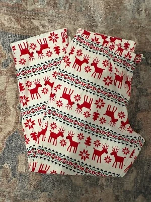 Hanna Andersson Adult Unisex Dear Deer Holiday Flannel Pajama Lounge Pants XXL - Image 1 of 4