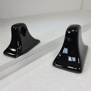 Vintage Black Ceramic Towel Bar Rod Rack Post Holders Flat Back Glue over Tile - Picture 1 of 24