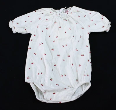 Body de bebé Zara cuello redondo manga corta cereza CG2 blanco ostra talla 3-6M Foto 1 de 3
