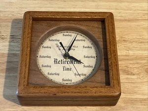 Jim Maphitz Handcrafted RETIREMENT TIME Clock Heavy Wood Frame Works - Picture 1 of 2