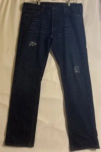 Hollister Men’s Slim Straight Jeans 34x32, Blue Denim With Distressed Look - Picture 1 of 7