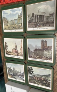 Vintage Pimpernel Coasters German Cities Boxed Set of 6  - Picture 1 of 7
