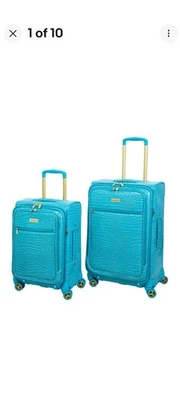 Nuevo Juego de 2 piezas Samantha Marrón Croc Spinner 26"/22" Color TURQUESA Foto 1 de 3