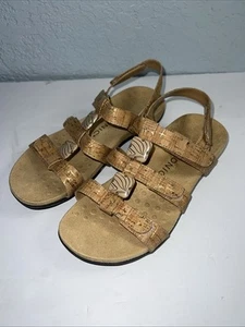 Vionic Ladies Amber Sandal Shoe Tan Cork Leather US 7.5 EU 38 UK 5 - Imagen 1 de 8