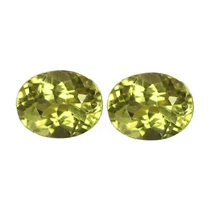 1.27Ct VVS [2Pcs Pair] Fair Oval 5.7X4.9 MM Greenish Yellow Real YELLOW APATITE - Bild 1 von 4
