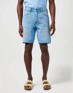Wrangler Frontier Short Herren W32 Denim Baumwolle Relaxed Fit 5 Taschen Frostblau - Bild 1 von 5