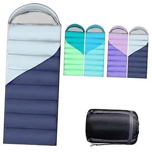 Camping Sleeping Bags for Adults Kids - 3-4 Seasons Warm & Cold Weather - Picture 1 of 7