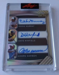 Eddie Murray/Dave Winfield/Dawson 2025 Leaf Authentics Triple On-Card Auto 9/10 - Picture 1 of 12