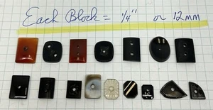VTG - LOTTO MISTO DI PIETRE DA ROTTURE CON FORI PER LETTERA - SIMBOLI (I1327) - Foto 1 di 8