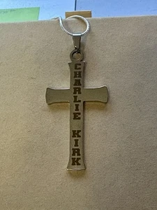 R.I.P. Charlie Kirk Patriot Cross Necklace Unisex Praying Silver - Picture 1 of 1