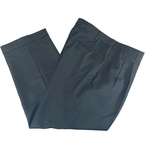Jos A Banks Executive Collection Dress Pants 100% Wool Black 36W x 28.5L Pleated - Picture 1 of 10