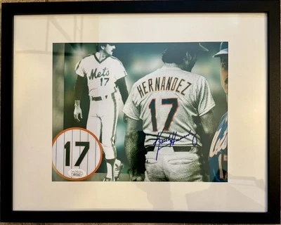 NEW YORK METS Keith Hernandez #17 Signed AUTO 11x14 Framed Photo JSA COA - Image 1 of 2